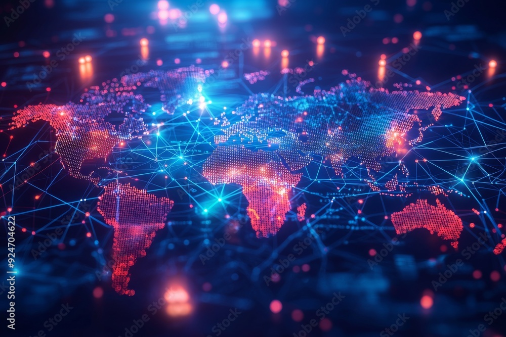 Global Digital Business Network Connection Illustration created with Generative AI Global Digital Business Network Connection Illustration created with Generative AI