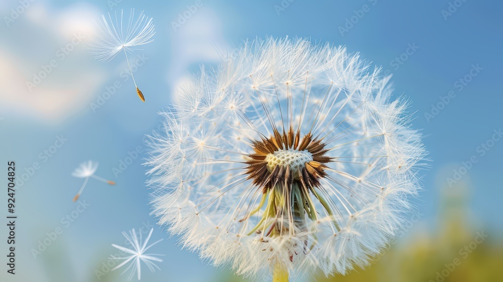 Dandelion Seeds Floating in the Wind Dandelion Seeds Floating in the Wind