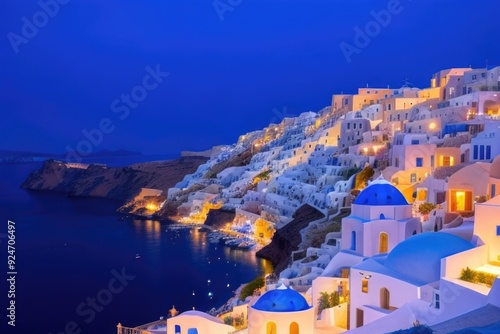 Santorini Island at night