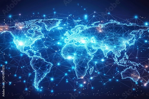 Global Digital Business Network Connection Illustration created with Generative AI