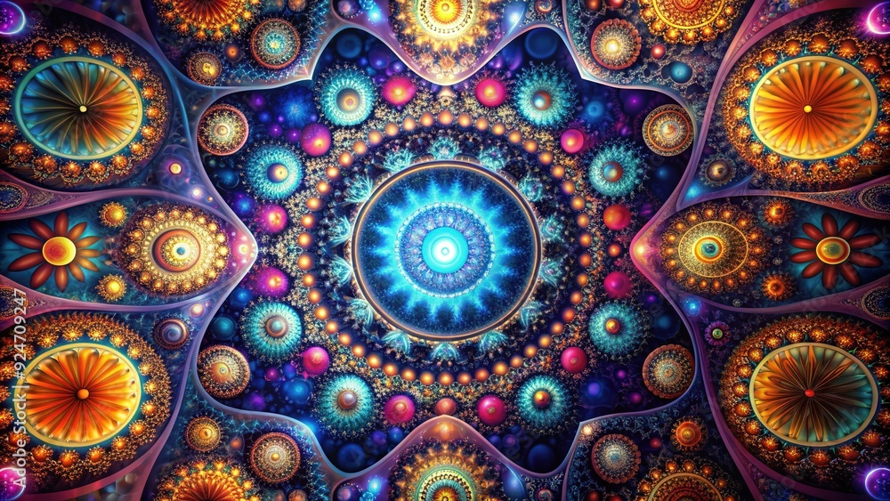 Fractal Dreamscape: Intricate patterns, mesmerizing colors, kaleidoscopic effects Fractal Dreamscape: Intricate patterns, mesmerizing colors, kaleidoscopic effects