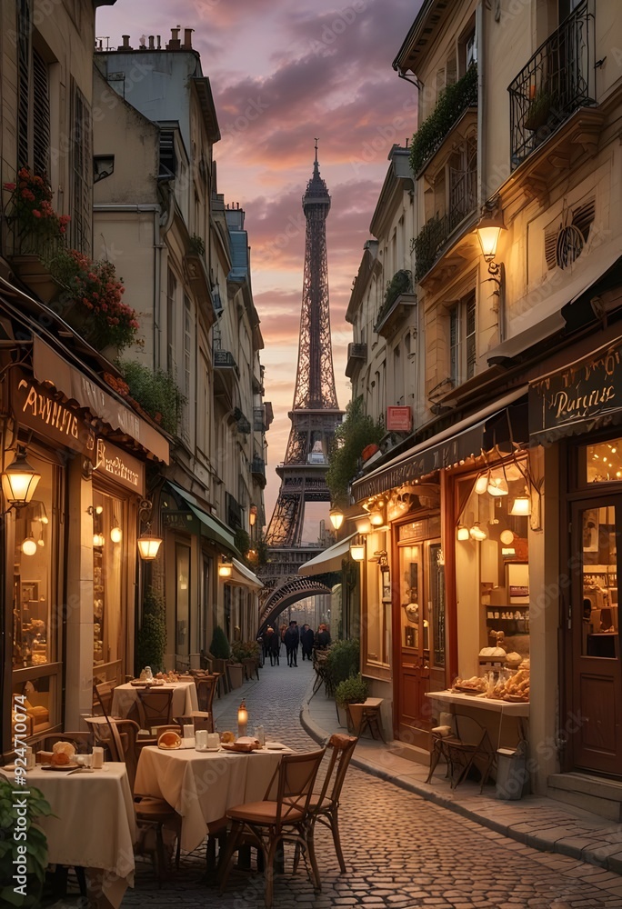 Obraz premium beautiful street in Paris