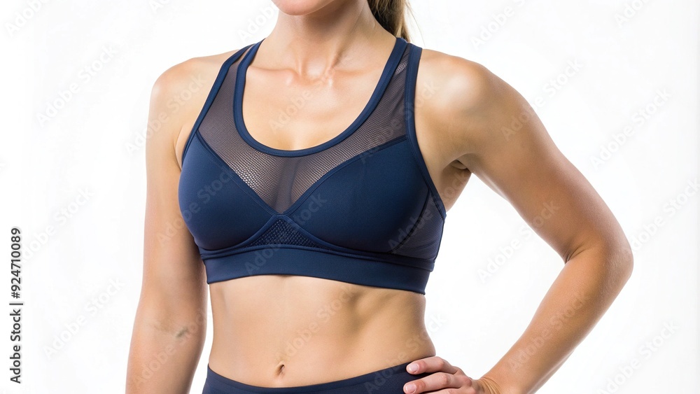 © kittipon - Sporty Mesh Nursing Bra: Active, moisture-wicking, racerback, navy blue, athletic © kittipon - Sporty Mesh Nursing Bra: Active, moisture-wicking, racerback, navy blue, athletic