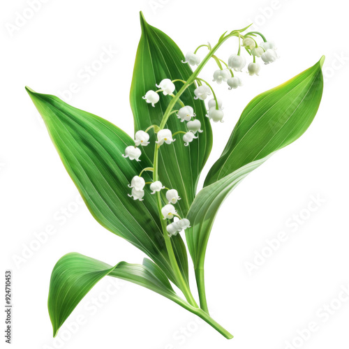 Lily of the valley isolated on white or transparent background