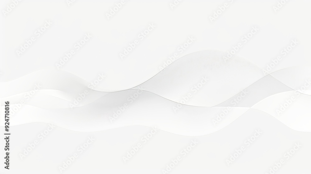 Abstract Minimalist White Background With Soft Wavy Lines, Flowing Shape Design Element Abstract Minimalist White Background With Soft Wavy Lines, Flowing Shape Design Element