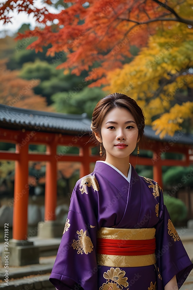 A 25-year-old Japanese woman wearing traditional clothing A 25-year-old Japanese woman wearing traditional clothing