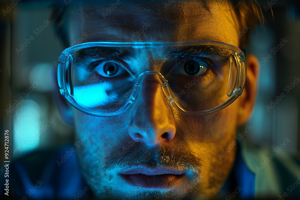 Mad crazy funky scientist in his laboratory with messy hair making research, Generative AI Mad crazy funky scientist in his laboratory with messy hair making research, Generative AI