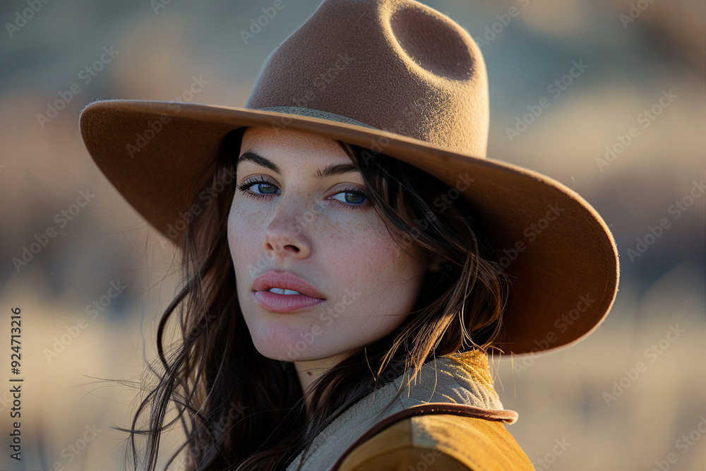 Dramatic western movie scene personage harsh brutal cowboy beautiful cowgirl, Generative AI Dramatic western movie scene personage harsh brutal cowboy beautiful cowgirl, Generative AI