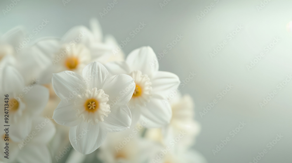 Close-Up of White Daffodils in Spring Garden Close-Up of White Daffodils in Spring Garden