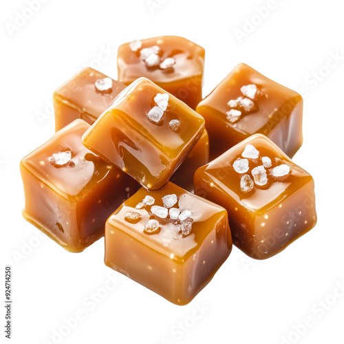 Cube caramel isolated on transparent or white background photo