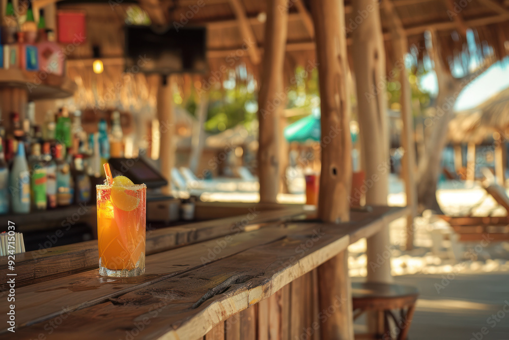 Tropical Drink at a Beach Bar Tropical Drink at a Beach Bar