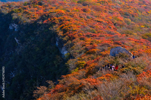 Autumn colors in China's Pofengling Scenic Area photo