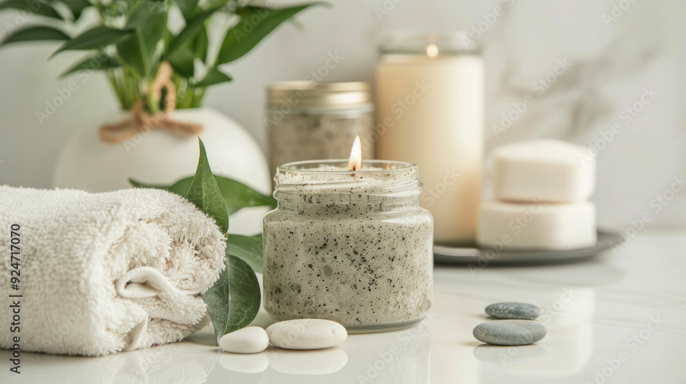 Spa Scrub and Candles for a Relaxing Evening Spa Scrub and Candles for a Relaxing Evening