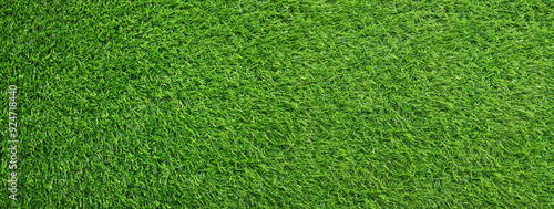 Green artificial grass as background, banner design