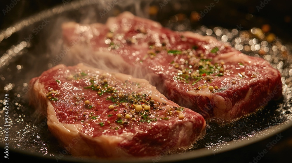 Sizzling Steaks on a Grill Sizzling Steaks on a Grill