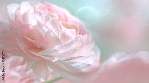 Soft Focus Ranunculus Petals in a Cottage Garden