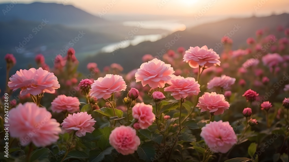 lovely blooms in the early-morning scenery lovely blooms in the early-morning scenery