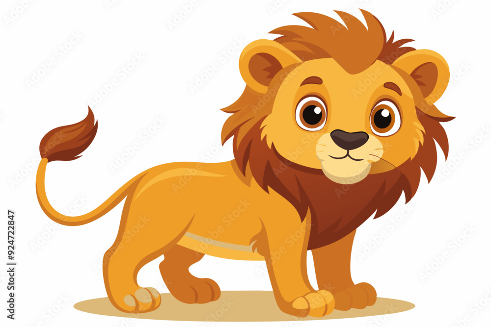 Cartoon Illustration of a Cute Lion Cub Cartoon Illustration of a Cute Lion Cub