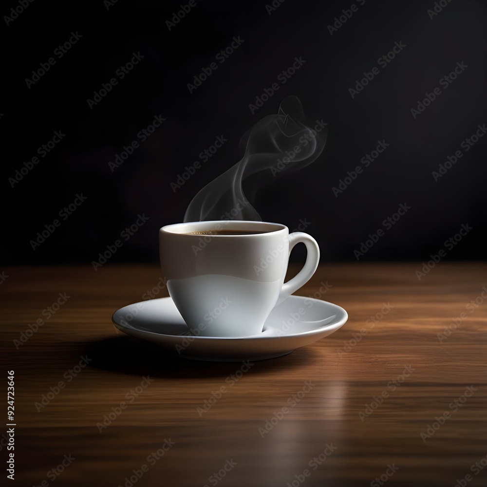 Obraz premium cup of coffee on a dark background