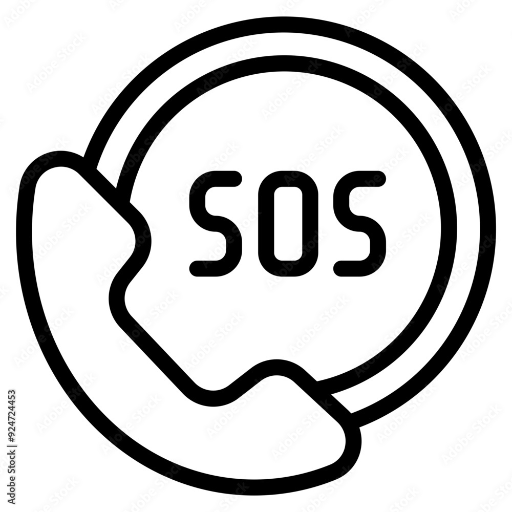 SOS phone icon. SOS phone receiver. Vector icon. SOS phone icon. SOS phone receiver. Vector icon.