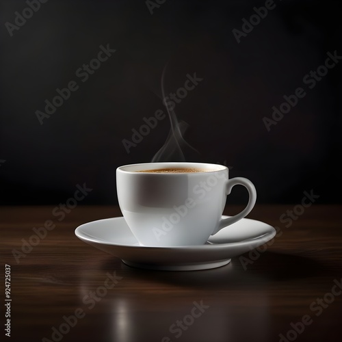 cup of coffee on black background