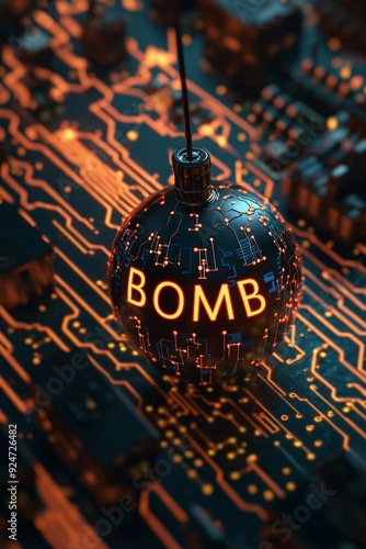 A digital time bomb icon with 