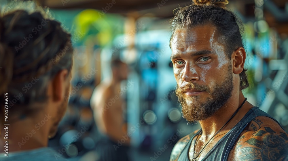 Fitness Coach Managing Unsatisfied Client's Frustration in Gym.