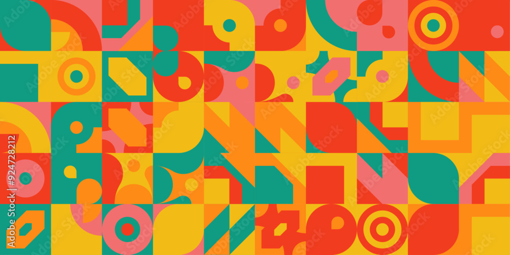 Flat mosaic background Flat mosaic background