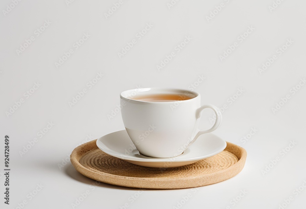 Classic Tea Time: Porcelain Teacup on a Pure White Background Classic Tea Time: Porcelain Teacup on a Pure White Background