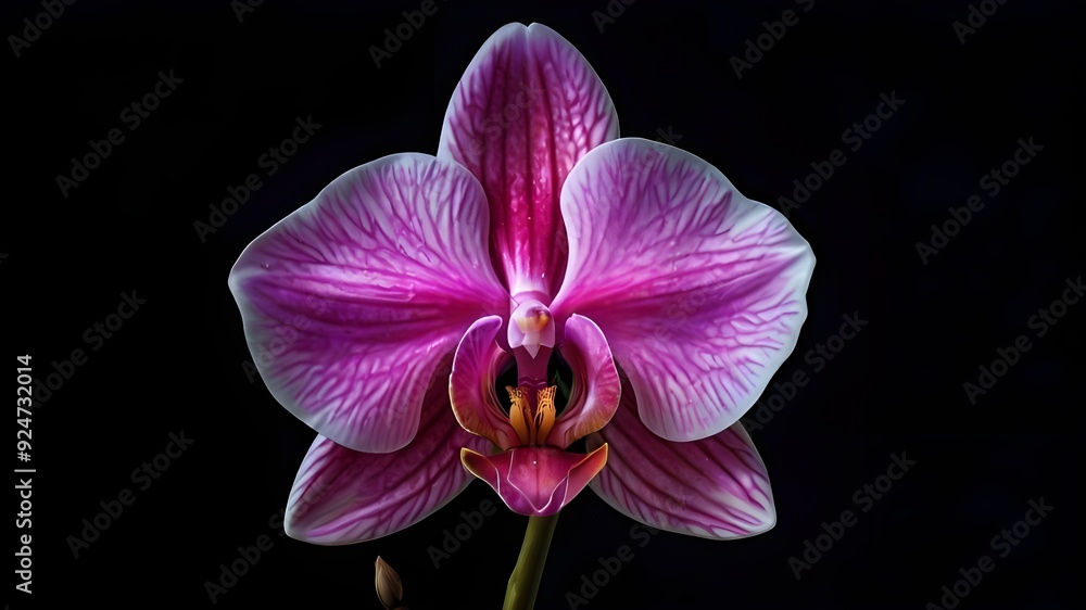 Obraz premium pink orchid isolated on black