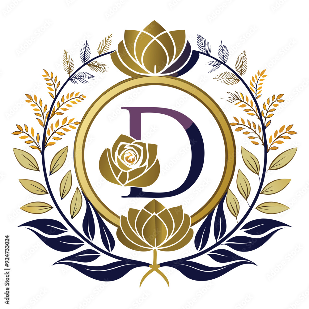 Obraz premium different d luxury logo flower monogram line l