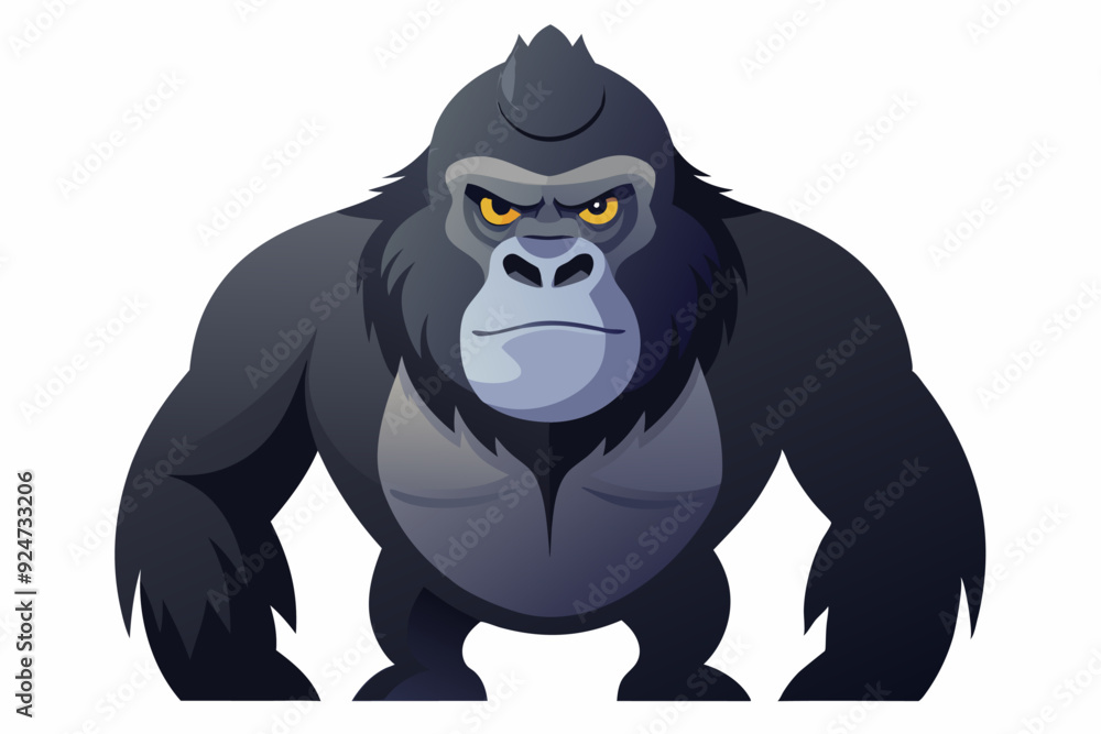 Cartoon illustration of an angry gorilla with sharp teeth Cartoon illustration of an angry gorilla with sharp teeth