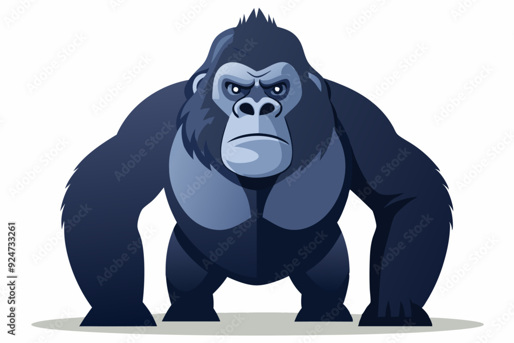 Naklejka premium A Cartoon Illustration of a Large, Powerful Gorilla