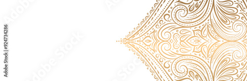 luxury golden mandala for Indian wedding invitation card template design Islamic Arabic gold mandala ornament white background