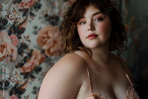 Woman Posing in Bra. Generative by AI