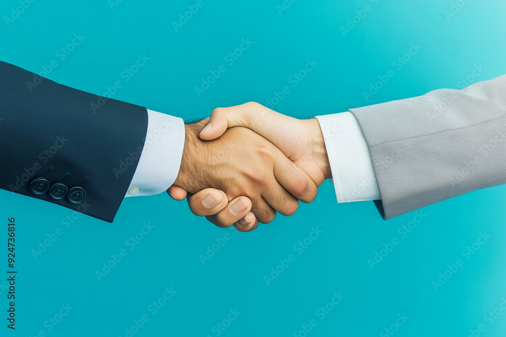Professional Handshake on Blue Background Professional Handshake on Blue Background