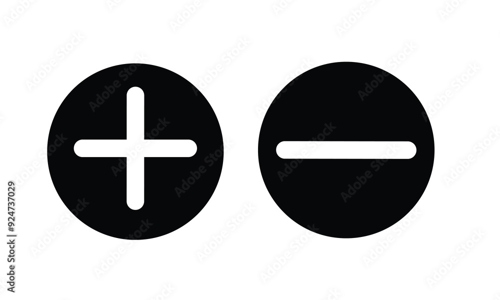Plus and minus icon vector for web and mobile app. plus and minus sign and symbol. add plus and subtract flat icons. Plus and minus icon vector for web and mobile app. plus and minus sign and symbol. add plus and subtract flat icons.