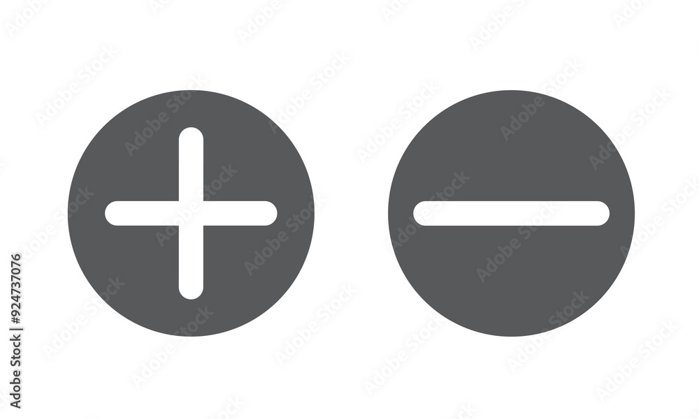 Plus and minus icon vector for web and mobile app. plus and minus sign and symbol. add plus and subtract flat icons. Plus and minus icon vector for web and mobile app. plus and minus sign and symbol. add plus and subtract flat icons.