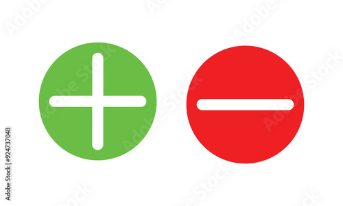 Plus and minus icon vector for web and mobile app. plus and minus sign and symbol. add plus and subtract flat icons.