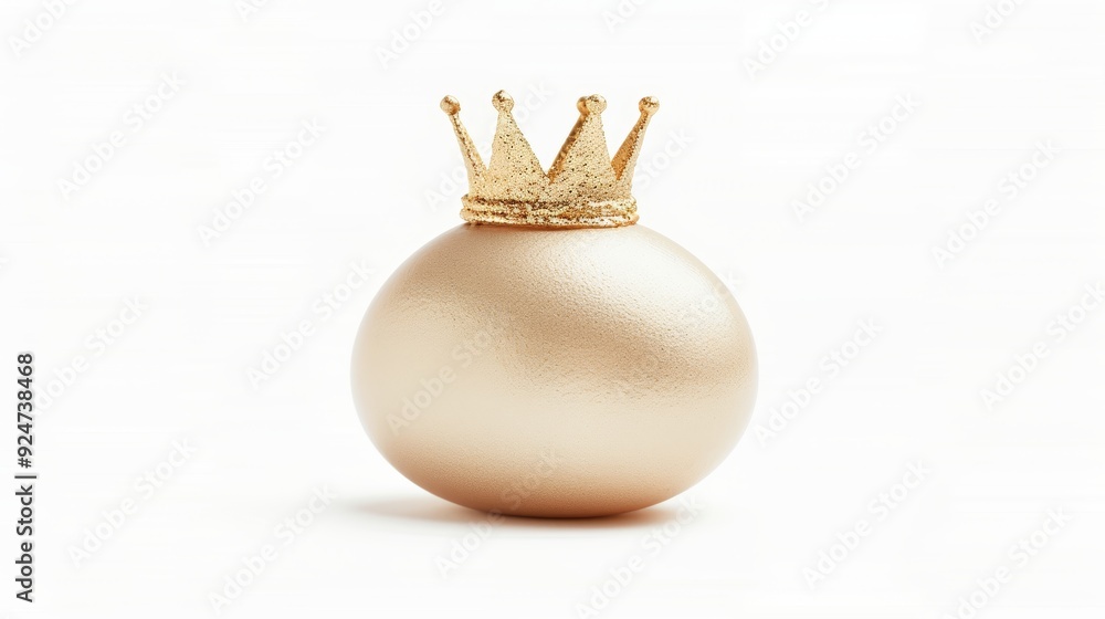 A stunning pearl adorned with a golden crown, symbolizing luxury, elegance, and precious beauty in a minimalist setting. A stunning pearl adorned with a golden crown, symbolizing luxury, elegance, and precious beauty in a minimalist setting.