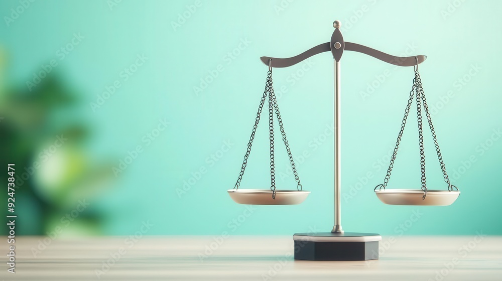 Justice scales with light and dark weights, moral balance, flat design illustration Justice scales with light and dark weights, moral balance, flat design illustration