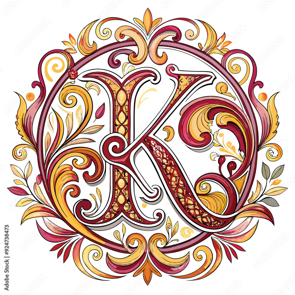 elegant monogram with letter k lettering elegant monogram with letter k lettering
