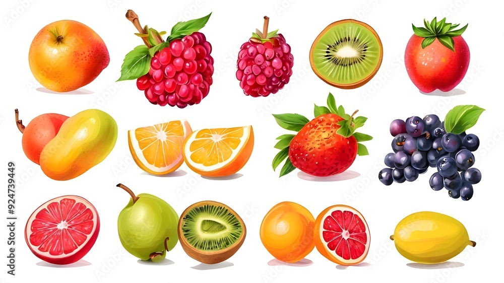Illustration of fruit mix Illustration of fruit mix