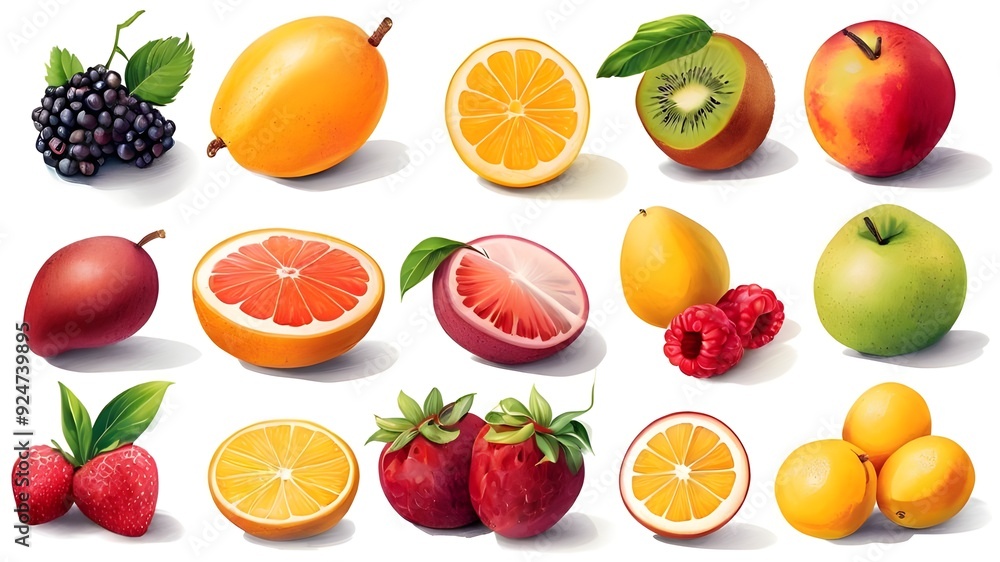 Illustration of fruit mix Illustration of fruit mix