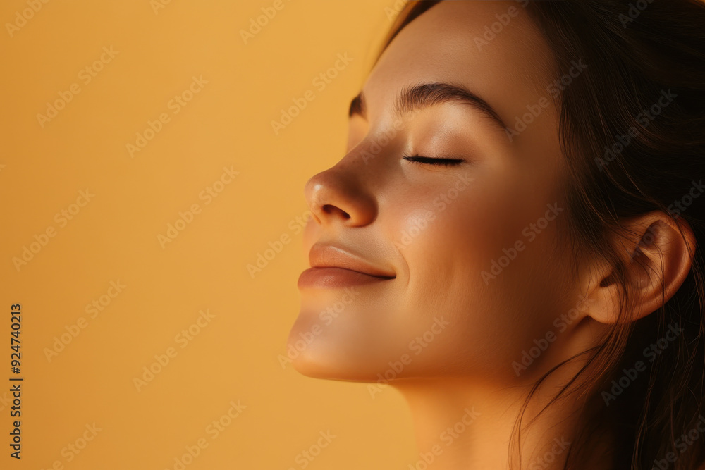 A close up of a woman's face with tattoos and her eyes closed A close up of a woman's face with tattoos and her eyes closed