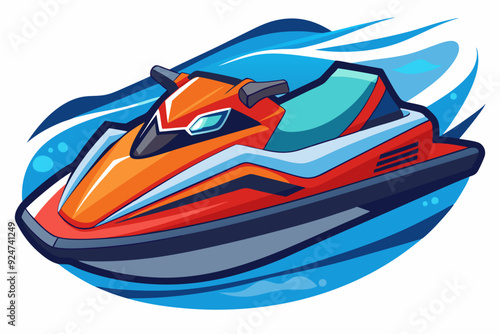 Red and White Jet Ski in Blue Water