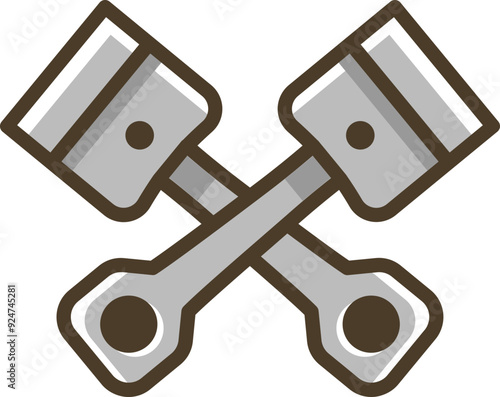 crossed engine pistons illustration
