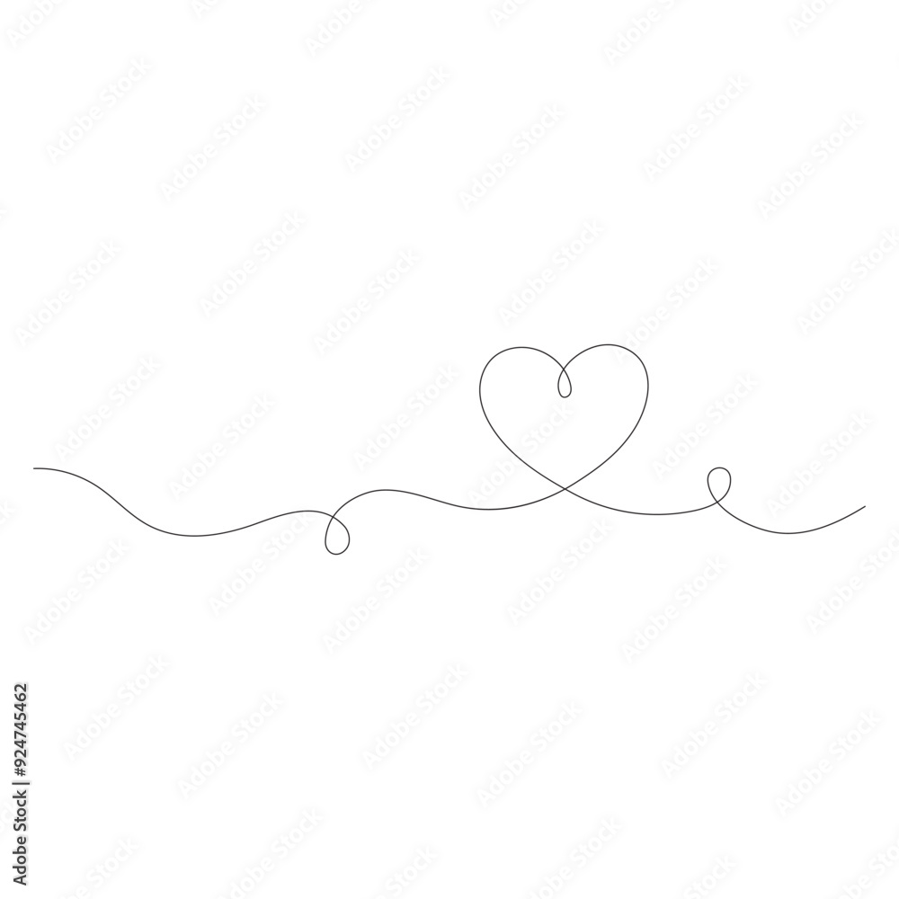 Love Single line drawing of a heart. Love Single line drawing of a heart.