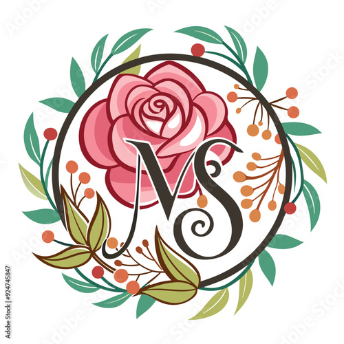 flower rose cute monogram