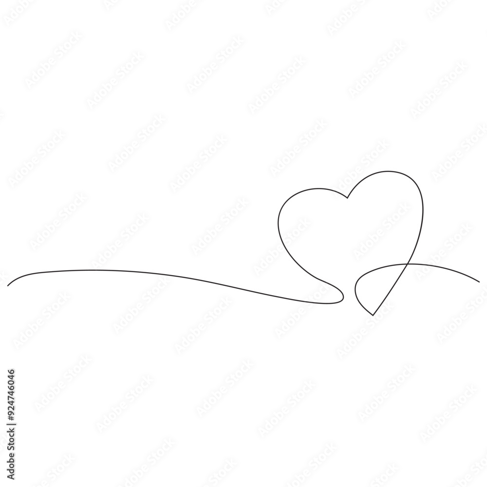 Love Single line drawing of a heart. Love Single line drawing of a heart.